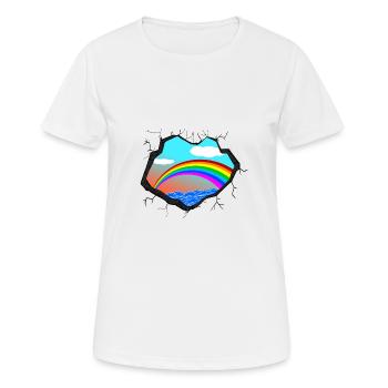 Regenbogen Meer - Frauen T-Shirt atmungsaktiv - Weiß - Vorne - AI Model Female 172 dark (172cm)