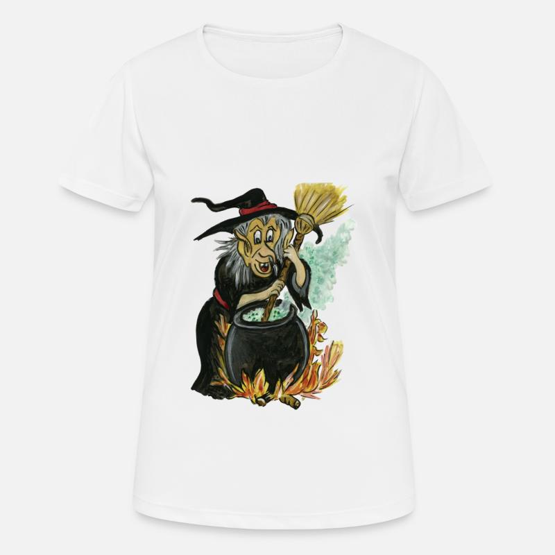 witch in cauldron - cauldron witch - Women's Breathable T-Shirt - white