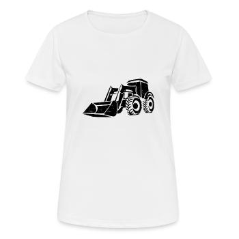 Chargeur silhouette cadeau chargeuse sur pneus - T-shirt respirant Femme - blanc - Devant - AI Model Female 172 dark (172cm)