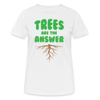 Trees Are The Answer - Women's Breathable T-Shirt - white - Front - AI Model Female 172 dark (172cm)