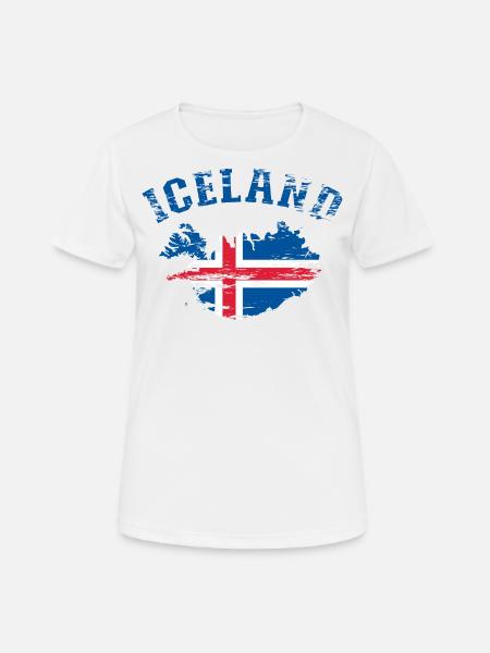 Island Landkarte Flagge used - Frauen T-Shirt atmungsaktiv - Weiß