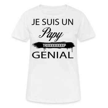 Je Suis Un Papy Genial - T-shirt respirant Femme - blanc - Devant - AI Model Female 172 dark (172cm)
