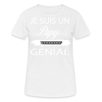 Je Suis Un Papy Genial - T-shirt respirant Femme - blanc - Devant - AI Model Female 172 dark (172cm)