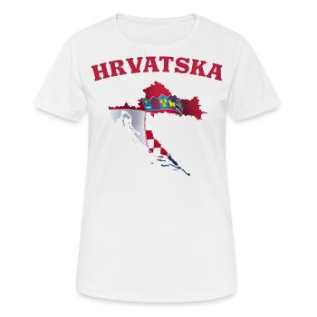 Kroatien Flagge Landkarte - Frauen T-Shirt atmungsaktiv - Weiß - Vorne - AI Model Female 172 dark (172cm)