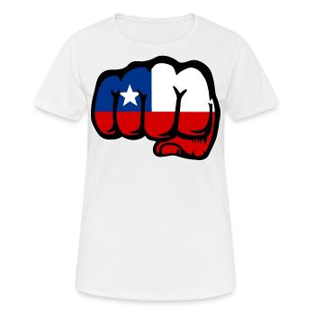 Poing du drapeau du Chili - T-shirt respirant Femme - blanc - Devant - AI Model Female 172 dark (172cm)