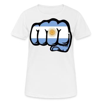 Poing du drapeau argentin - T-shirt respirant Femme - blanc - Devant - AI Model Female 172 dark (172cm)