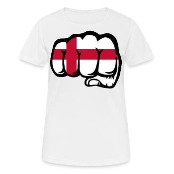 Poing du drapeau de l’Angleterre - T-shirt respirant Femme - blanc - Devant - AI Model Female 172 dark (172cm)