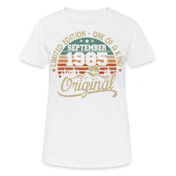 Anniversaire Septembre 1985 Cadeau Septembre 1985 - T-shirt respirant Femme - blanc - Devant - AI Model Female 172 dark (172cm)
