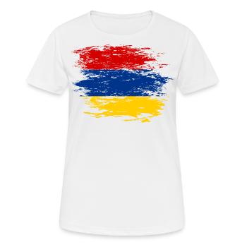 Armenien Flagge used - Frauen T-Shirt atmungsaktiv - Weiß - Vorne - AI Model Female 172 dark (172cm)