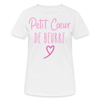 Petit cœur de beurre - T-shirt respirant Femme - blanc - Devant - AI Model Female 172 dark (172cm)