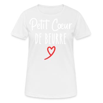 petit cœur de beurre - T-shirt respirant Femme - blanc - Devant - AI Model Female 172 dark (172cm)