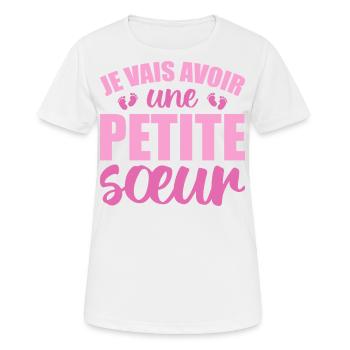 Ich werde eine kleine Schwester haben - Frauen T-Shirt atmungsaktiv - Weiß - Vorne - AI Model Female 172 dark (172cm)
