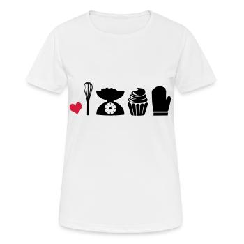 faire cuire au four - T-shirt respirant Femme - blanc - Devant - AI Model Female 172 dark (172cm)