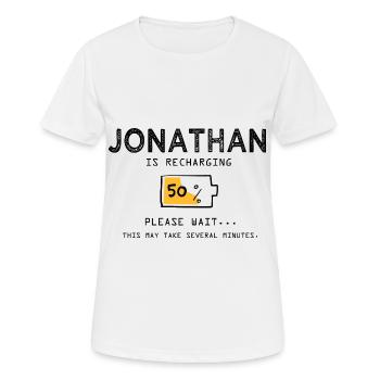 Jonathan prénom drôle sarcastique Cadeaux Prénom - T-shirt respirant Femme - blanc - Devant - AI Model Female 172 dark (172cm)