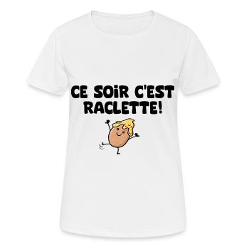 ce soir c est raclette humour - T-shirt respirant Femme - blanc - Devant - AI Model Female 172 dark (172cm)
