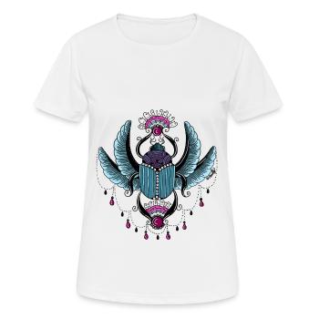 Sacred Beatle Turquoise - Women's Breathable T-Shirt - white - Front - AI Model Female 172 dark (172cm)