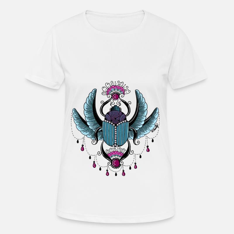 Sacred Beatle Turquoise - Women's Breathable T-Shirt - white
