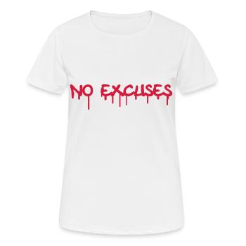 No Excuses - T-shirt respirant Femme - blanc - Devant - AI Model Female 172 dark (172cm)