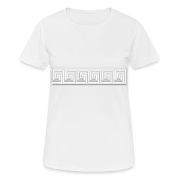 greek bordure white - Frauen T-Shirt atmungsaktiv - Weiß - Vorne - AI Model Female 172 dark (172cm)