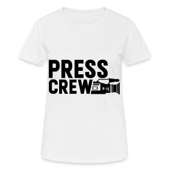 Presse Mannschaft Reporter Bericht Korrespondent - Frauen T-Shirt atmungsaktiv - Weiß - Vorne - AI Model Female 172 dark (172cm)