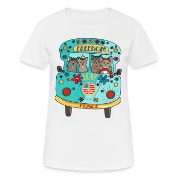 Basic Law CrossThinker Camping Bus - Women's Breathable T-Shirt - white - Front - AI Model Female 172 dark (172cm)
