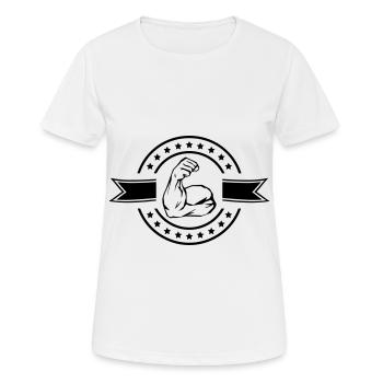 muscles bras biceps logo - T-shirt respirant Femme - blanc - Devant - AI Model Female 172 dark (172cm)