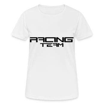 Racing Team - Frauen T-Shirt atmungsaktiv - Weiß - Vorne - AI Model Female 172 dark (172cm)
