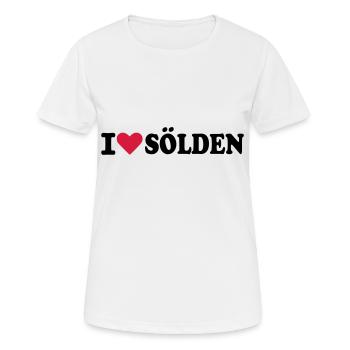 I love Sölden - Frauen T-Shirt atmungsaktiv - Weiß - Vorne - AI Model Female 172 dark (172cm)