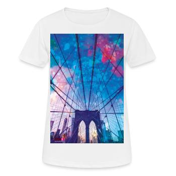 01 Brooklyn Bridge Poster Margarita Art - T-shirt respirant Femme - blanc - Devant - AI Model Female 172 dark (172cm)