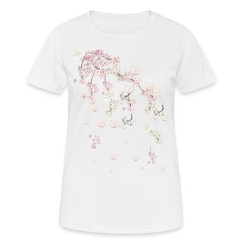 Printemps,vrilles,fleurs,fleurs,fleurs,fleurs,floraison - T-shirt respirant Femme - blanc - Devant - AI Model Female 172 dark (172cm)
