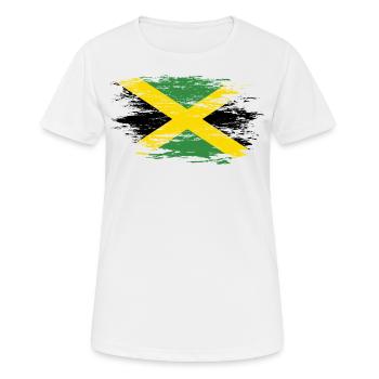 Jamaika Flagge used - Frauen T-Shirt atmungsaktiv - Weiß - Vorne - AI Model Female 172 dark (172cm)