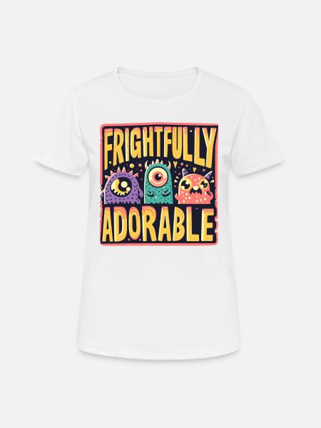 FRIGHTFULLY ADORABLE - Women's Breathable T-Shirt - white