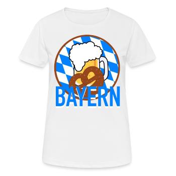 Bayern - Frauen T-Shirt atmungsaktiv - Weiß - Vorne - AI Model Female 172 dark (172cm)