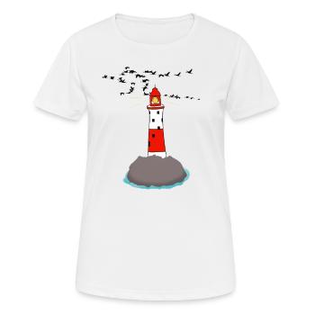 Leuchtturm auf Insel - Frauen T-Shirt atmungsaktiv - Weiß - Vorne - AI Model Female 172 dark (172cm)