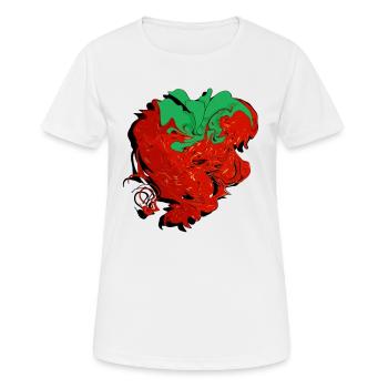 Erdbeere - Frauen T-Shirt atmungsaktiv - Weiß - Vorne - AI Model Female 172 dark (172cm)