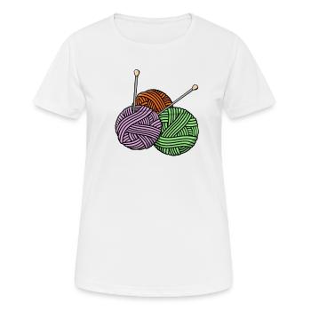 Stricken - Frauen T-Shirt atmungsaktiv - Weiß - Vorne - AI Model Female 172 dark (172cm)