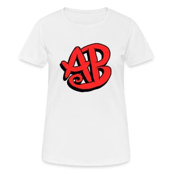 Initiales graffiti AB - T-shirt respirant Femme - blanc - Devant - AI Model Female 172 dark (172cm)