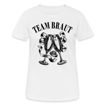 Enterrement de vie de jeune fille - Équipe de la mariée - T-shirt respirant Femme - blanc - Devant - AI Model Female 172 dark (172cm)