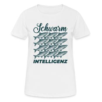 Schwarm Intelligenz - Hering Schwarm - Frauen T-Shirt atmungsaktiv - Weiß - Vorne - AI Model Female 172 dark (172cm)