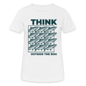 Think outside the box - Hering - Team - Lösung - Frauen T-Shirt atmungsaktiv - Weiß - Vorne - AI Model Female 172 dark (172cm)