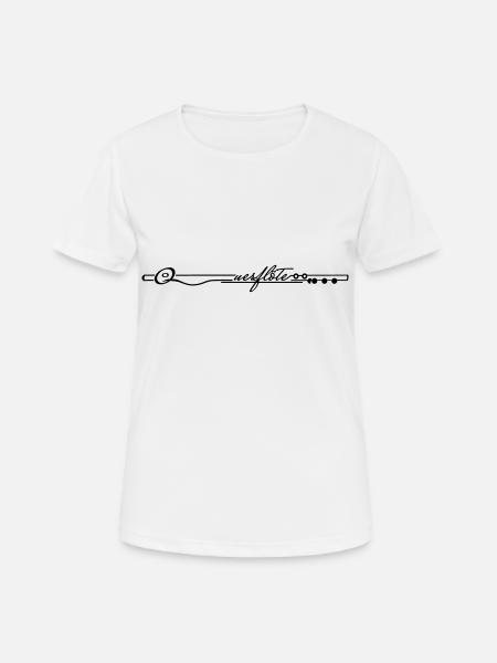 Querflöte - Frauen T-Shirt atmungsaktiv - Weiß