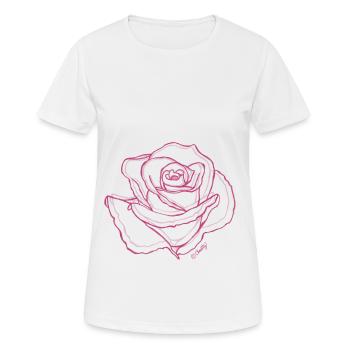 Rose rose - T-shirt respirant Femme - blanc - Devant - AI Model Female 172 dark (172cm)
