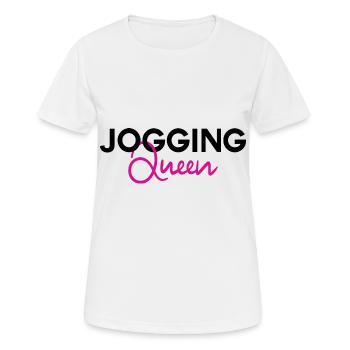 Reine du jogging - T-shirt respirant Femme - blanc - Devant - AI Model Female 172 dark (172cm)