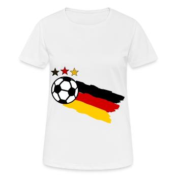 Der deutsche Fußball - Frauen T-Shirt atmungsaktiv - Weiß - Vorne - AI Model Female 172 dark (172cm)