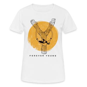 Forever Young Slingshot Hammock Moon print - Women's Breathable T-Shirt - white - Front - AI Model Female 172 dark (172cm)