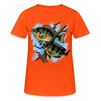 Crapet Arlequin Illustration Pêche Pullover conception - T-shirt respirant Femme - orange néon - Devant - AI Model Female 172 dark (172cm)