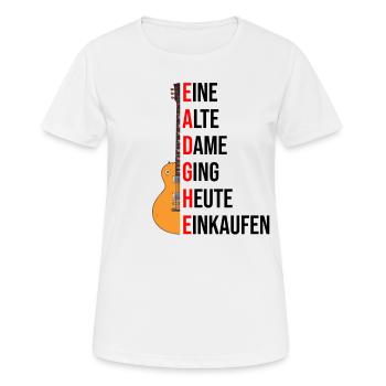Gitarre Anfänger Eselsbrücke - Frauen T-Shirt atmungsaktiv - Weiß - Vorne - AI Model Female 172 dark (172cm)