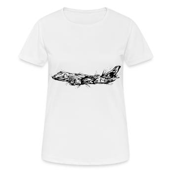 Avion - T-shirt respirant Femme - blanc - Devant - AI Model Female 172 dark (172cm)