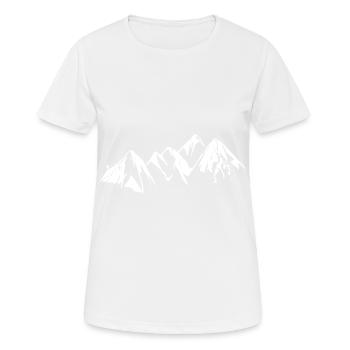Montagnes avec randonneurs - T-shirt respirant Femme - blanc - Devant - AI Model Female 172 dark (172cm)