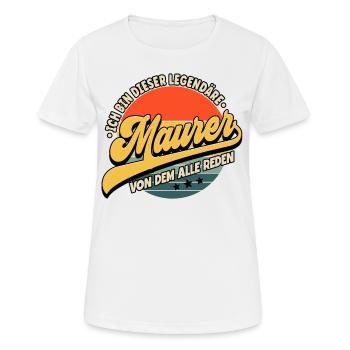 Maurer - Frauen T-Shirt atmungsaktiv - Weiß - Vorne - AI Model Female 172 dark (172cm)